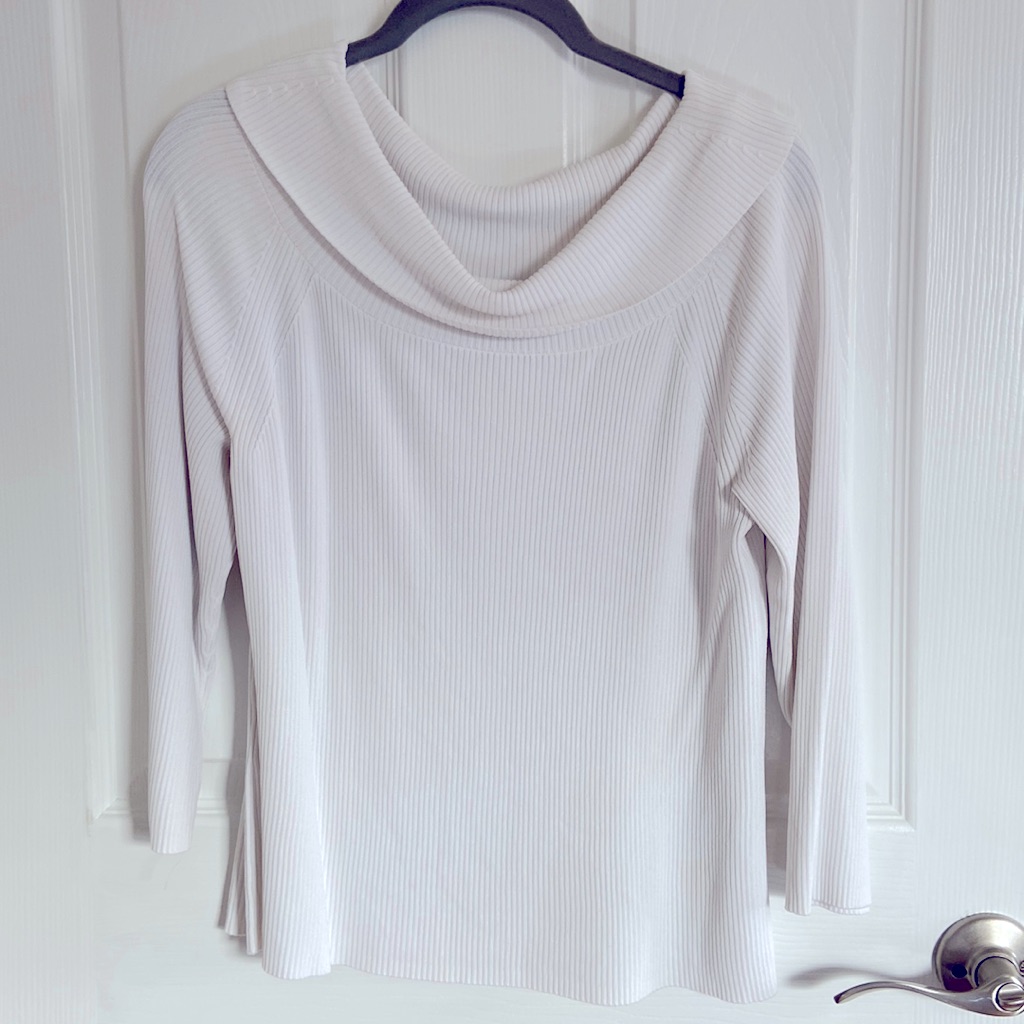 Talbots White Boat Neck Sweater Sz Large Vintage